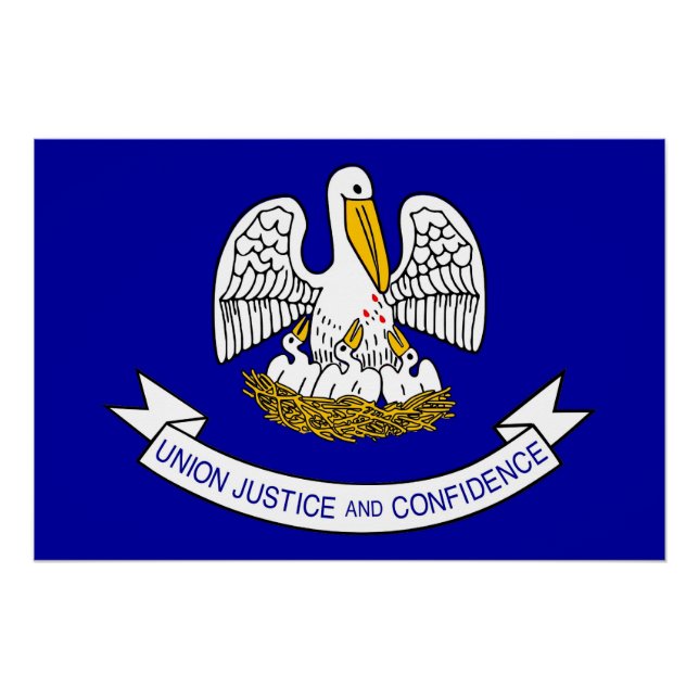 Poster de pared patriótico con bandera de Luisiana (Anverso)