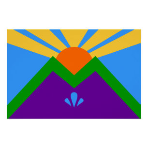 Poster de pared patriótico con bandera de Manitou