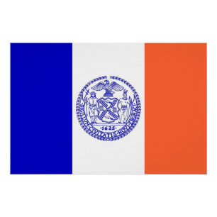 Poster de pared patriótico con bandera de Nueva Yo