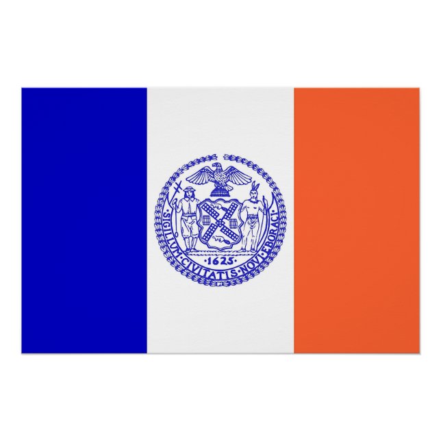 Poster de pared patriótico con bandera de Nueva Yo (Anverso)