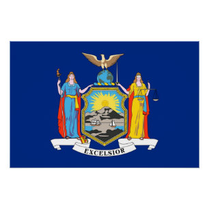 Poster de pared patriótico con bandera de Nueva Yo