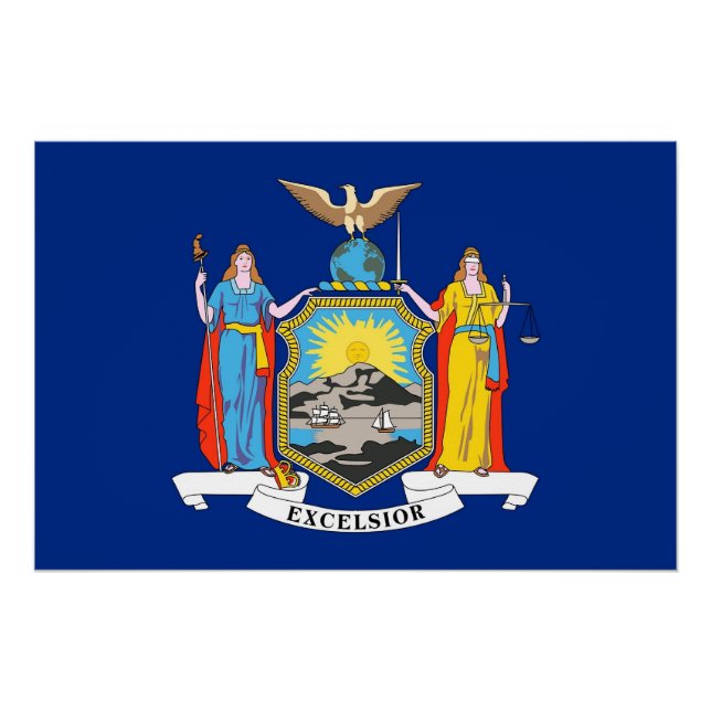 Poster de pared patriótico con bandera de Nueva Yo (Anverso)