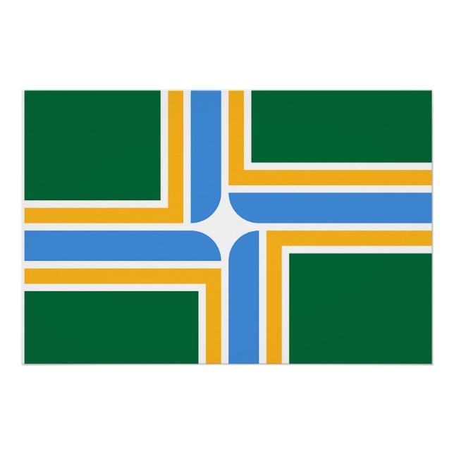 Poster de pared patriótico con bandera de Portland (Anverso)