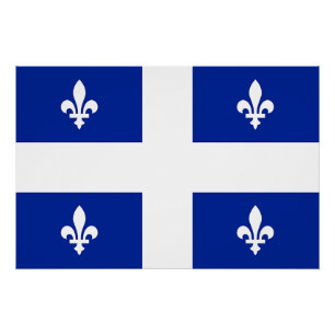 Poster de pared patriótico con bandera de Quebec