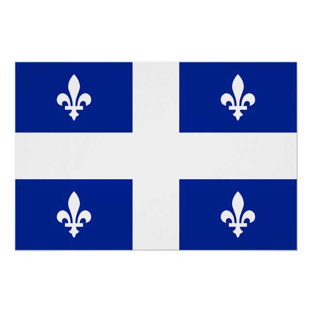 Poster de pared patriótico con bandera de Quebec (Anverso)