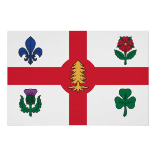 Póster de pared patriótico con la bandera de Montr