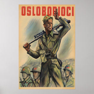 Póster de partisanos de la Segunda Guerra Mundial 