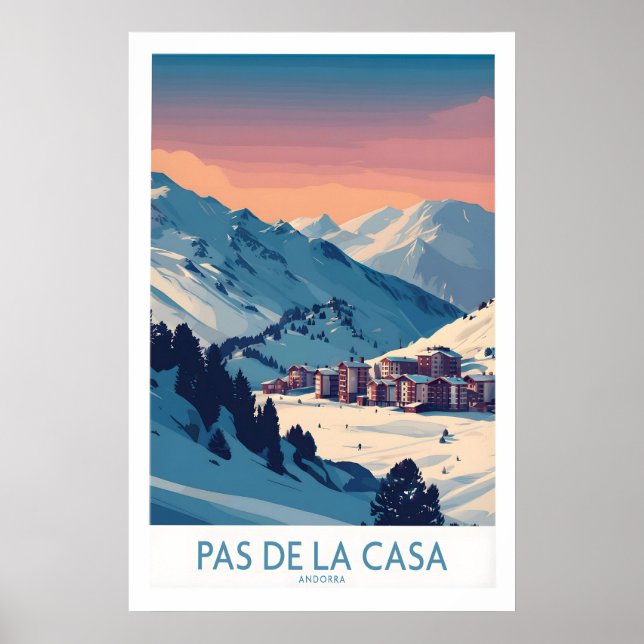 Póster de Pas de la Casa Andorra Pirineos Estación (Frente)
