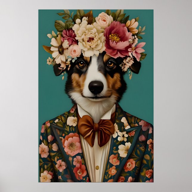 Póster de Pastor Americano Miniatura con Traje (Frente)