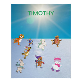 Poster de patinaje sobre hielo en animales