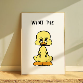 Póster de Pato Divertido “¿Qué?” Arte de Pared de 