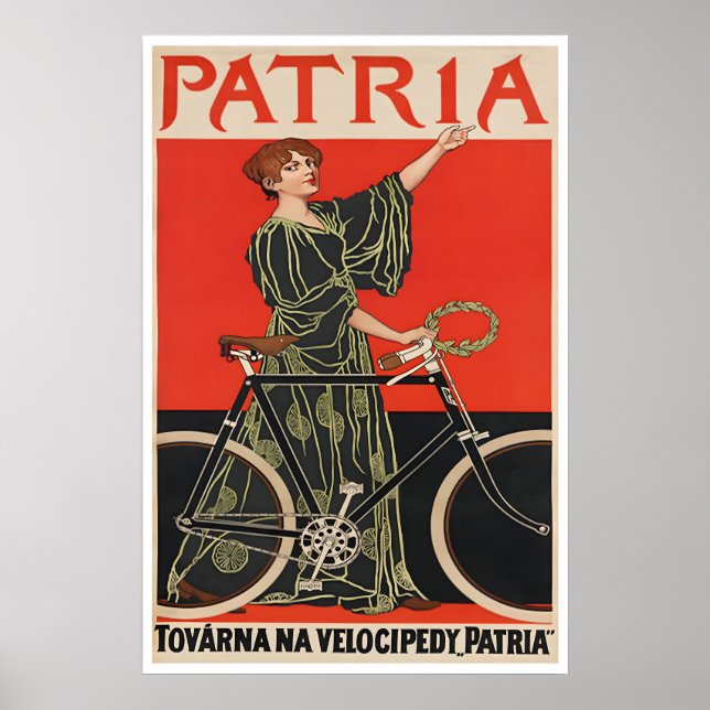 Póster de Patria Cycles Arte en Bicicleta Impresió (Frente)