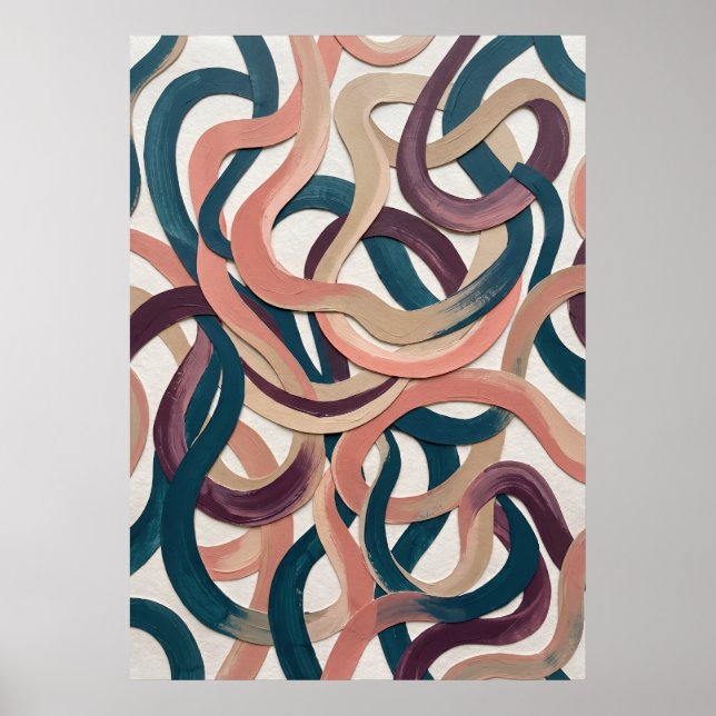Póster de patrón abstracto de cinta retro (Frente)