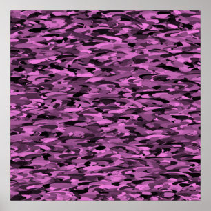 Póster de Patrón Abstracto Morado Negro