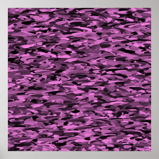 Póster de Patrón Abstracto Morado Negro (Frente)