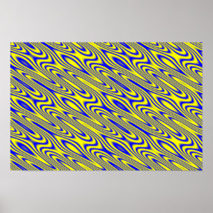 Póster de Patrón Abstracto Remolinos de Lapislázul