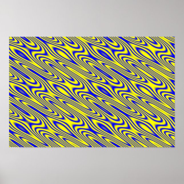 Póster de Patrón Abstracto Remolinos de Lapislázul (Frente)