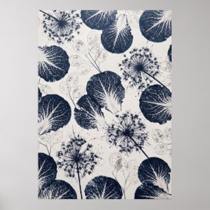 Póster de patrón de Allium Lunaria Hojas Veteadas