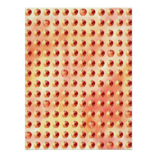 Poster de patrón de Apple de color de agua ruso