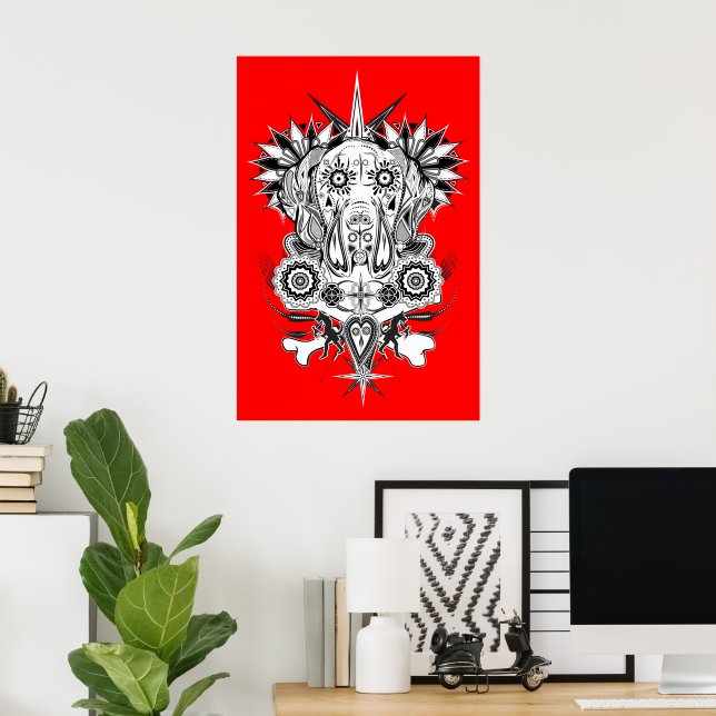 póster de patrón de Gran Danés (Oficina en casa)