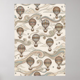 Póster de patrón de remolino de viento de globo ae