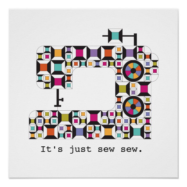 Poster de patrón de tejido de coser colorido (Anverso)