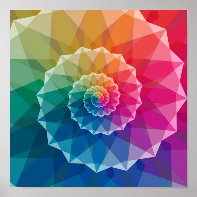 Póster de patrón en espiral colorido (Frente)
