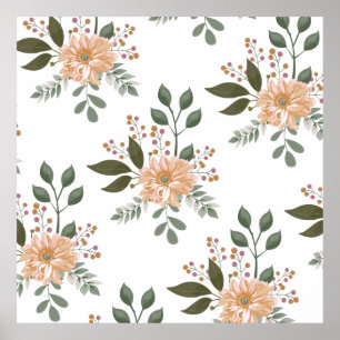 Póster de patrón floral