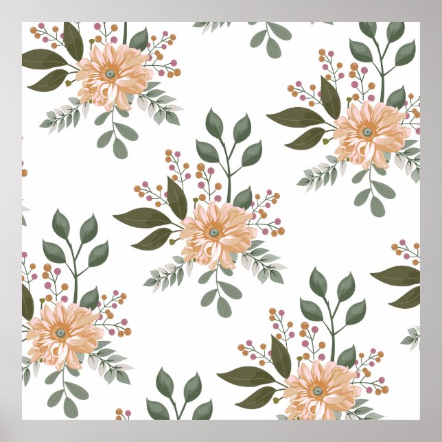 Póster de patrón floral (Frente)
