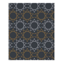 Póster de patrón geométrico de acero de Damasco
