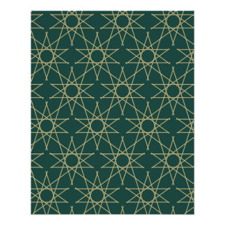 Póster de patrón geométrico de loto del Nilo