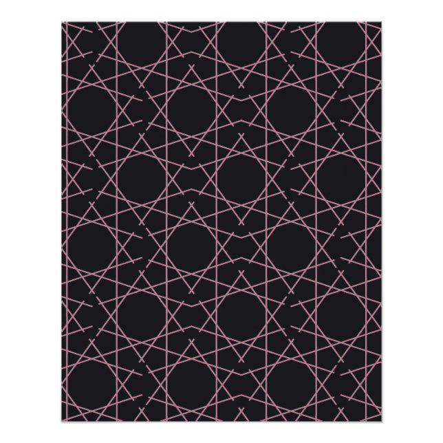 Póster de patrón geométrico de Rosa Obsidiana (Anverso)