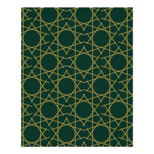 Póster de patrón geométrico esmeralda de Bizancio
