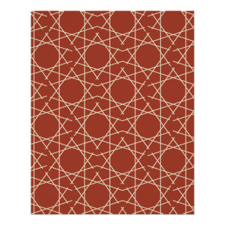Póster de patrón geométrico Kilim Rust
