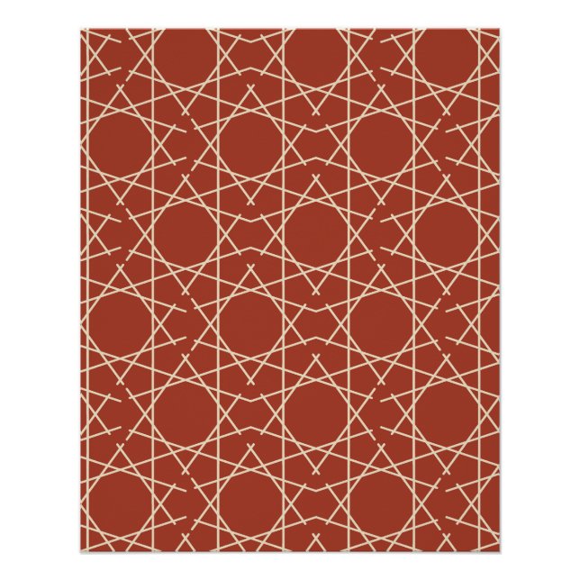Póster de patrón geométrico Kilim Rust (Anverso)