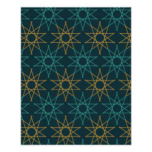 Póster de patrón geométrico turquesa de Konya