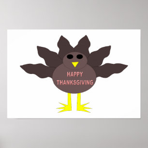 Póster de pavo desplumado de Acción de Gracias