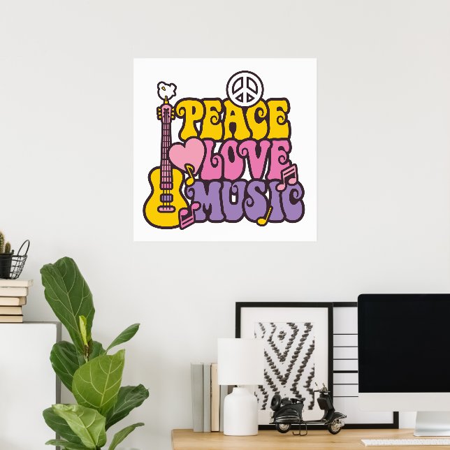 Póster de Paz, Amor y Música (Oficina en casa)