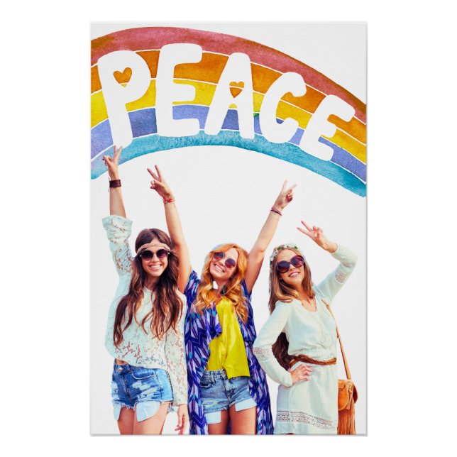Póster de Paz Arcoíris Boho (Anverso)