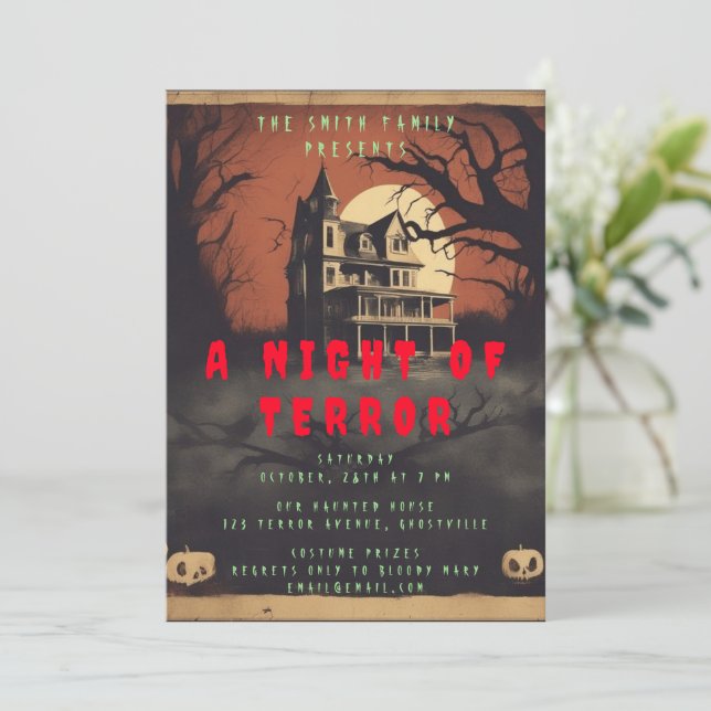 Póster de película de terror Invitación a fiesta d (Anverso de pie)