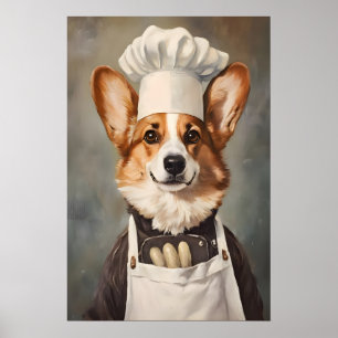 Póster de Pembroke Welsh Corgi con sombrero de che