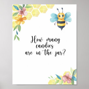 Póster de pequeño abejas adivina cuántas golosinas