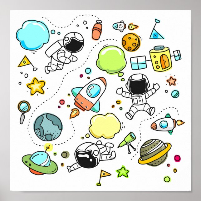 Póster de pequeño astronauta (Frente)