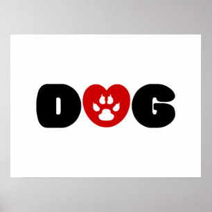 Póster de Perro Amor Corazón