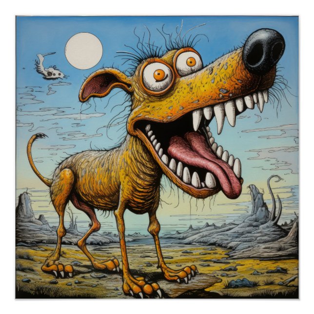 Poster de perro asustado (Anverso)