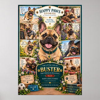 Póster de perro Bulldog Francés | La pequeña vida 