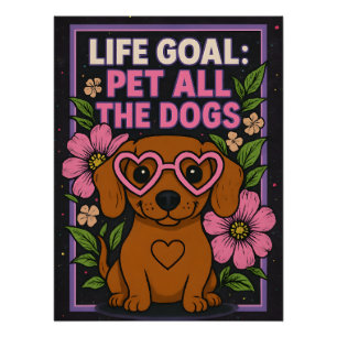 Poster de Perro Floral