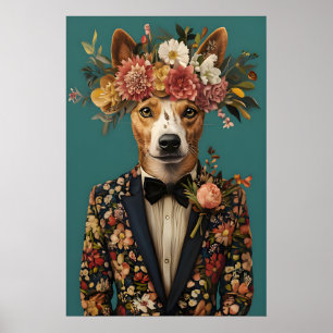 Póster de Perro Ganadero Australiano con Traje, Au