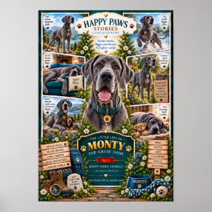 Póster de perro Gran Danés La pequeña vida de Mo