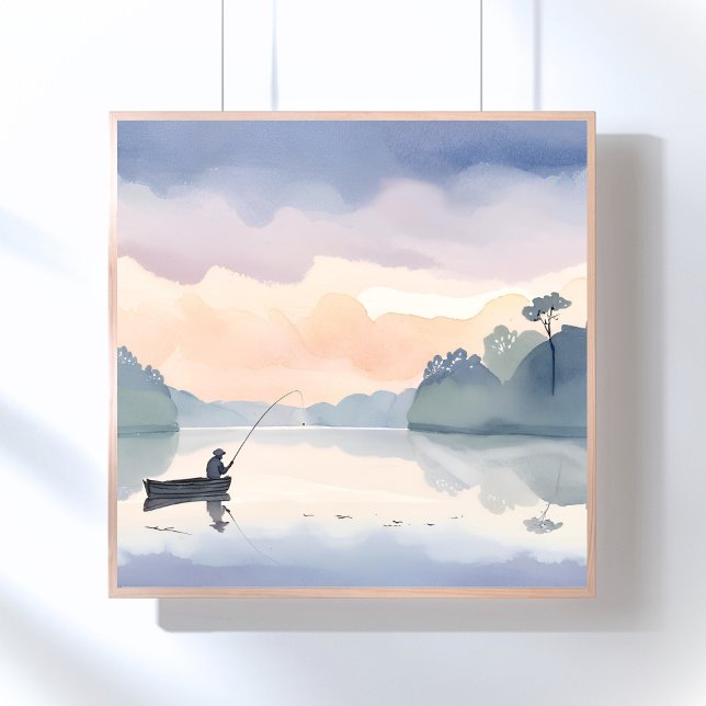 Póster De pesca | Lago Airy Acuarela Tranquilo (Subido por el creador)